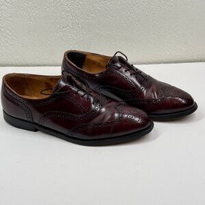 Vintage Cole Haan Oxford Brogue Dress Shoes Wingtip Burgundy Leather SIze 9.5D